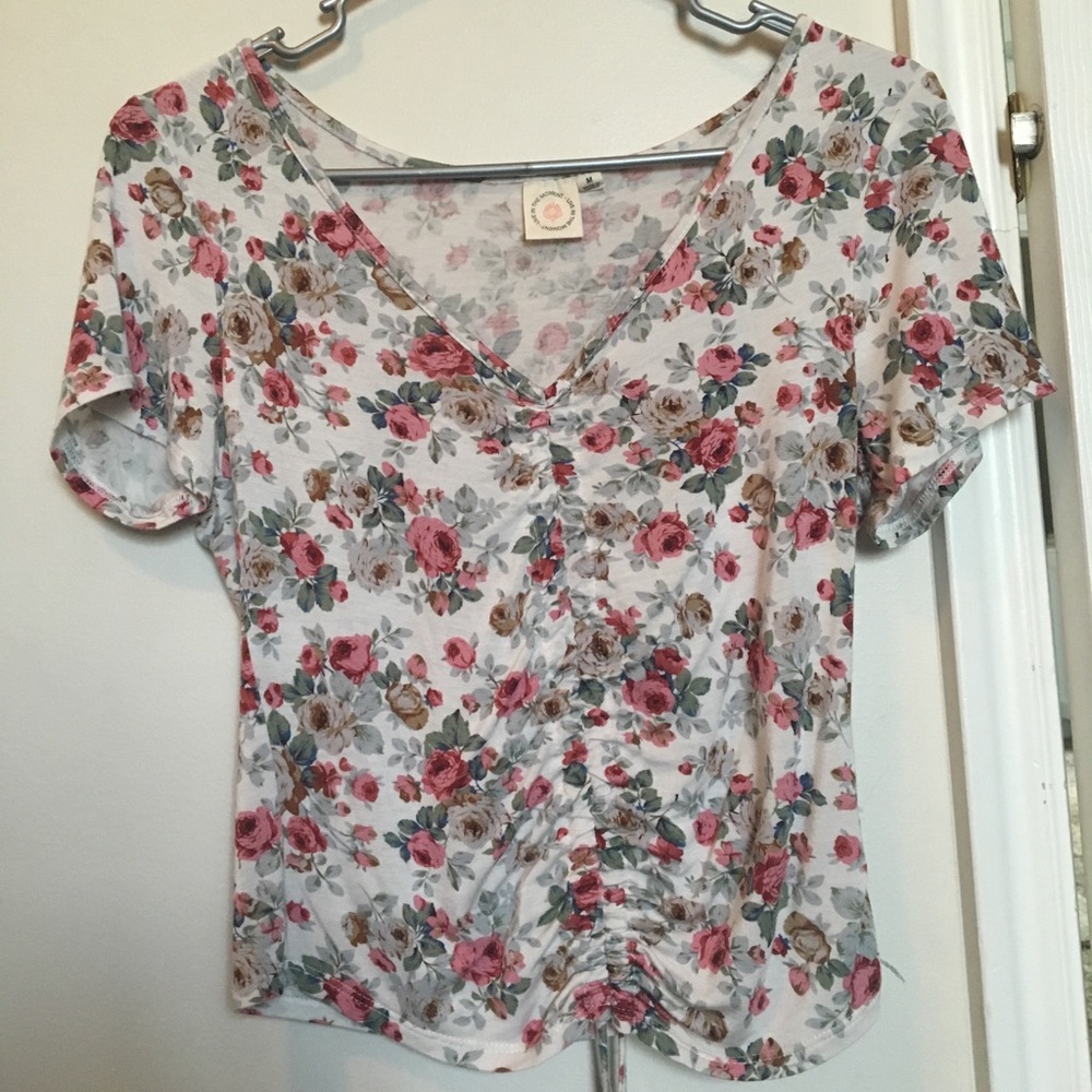 White Colorful Floral Top